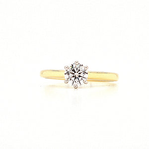 18ct Gold & Platinum Lab Grown Solitaire Diamond Ring- 0.53ct