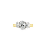 18ct & Platinum Three Stone Oval Lab Grown Diamond Engagement Ring- 1.67ct
