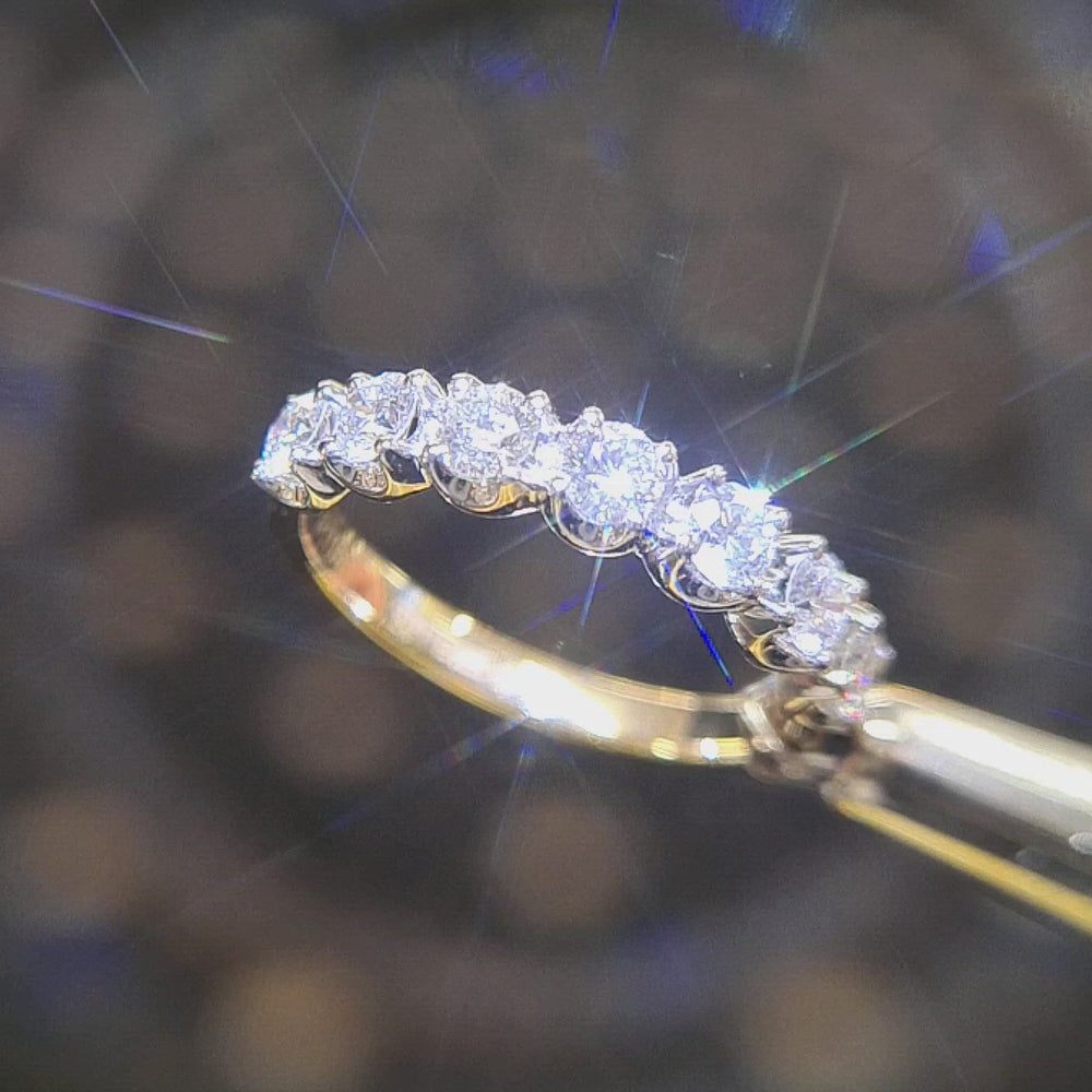 
                
                    Load and play video in Gallery viewer, 18ct &amp;amp; Platinum 7 Stone Diamond Eternity Ring- 0.81ct
                
            