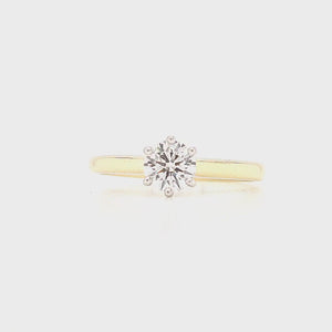 
                
                    Load and play video in Gallery viewer, 18ct Gold &amp;amp; Platinum Lab Grown Solitaire Diamond Ring- 0.53ct
                
            