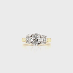 
                
                    Load and play video in Gallery viewer, 18ct &amp;amp; Platinum Three Stone Oval Lab Grown Diamond Engagement Ring- 1.67ct
                
            