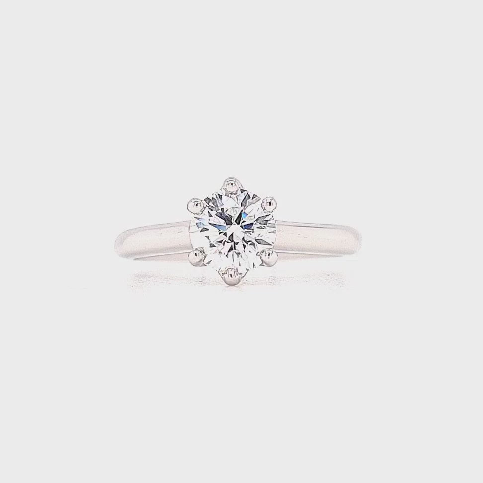 
                
                    Load and play video in Gallery viewer, Platinum Lab Grown Solitaire Diamond Ring- 1.73ct
                
            
