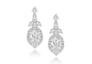 Sterling Silver Vintage Bridal Style Fancy Drop Earrings - Diana O'Mahony Jewellers
