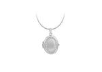 Sterling Silver Oval Locket with CZ Surround