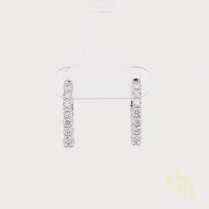 
                
                    Load and play video in Gallery viewer, 18ct White Gold Diamond Hoop Earrings- 1.04ct
                
            