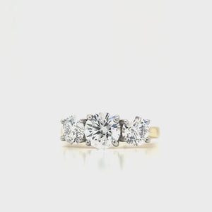 
                
                    Load and play video in Gallery viewer, 18ct &amp;amp; Platinum Three Stone Lab Grown Diamond Engagement Ring- 2.30ct
                
            