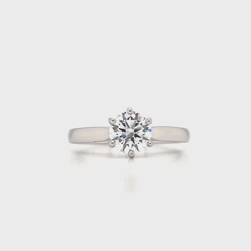
                
                    Load and play video in Gallery viewer, Platinum Lab Grown Diamond Engagement Ring - 0.81ct
                
            