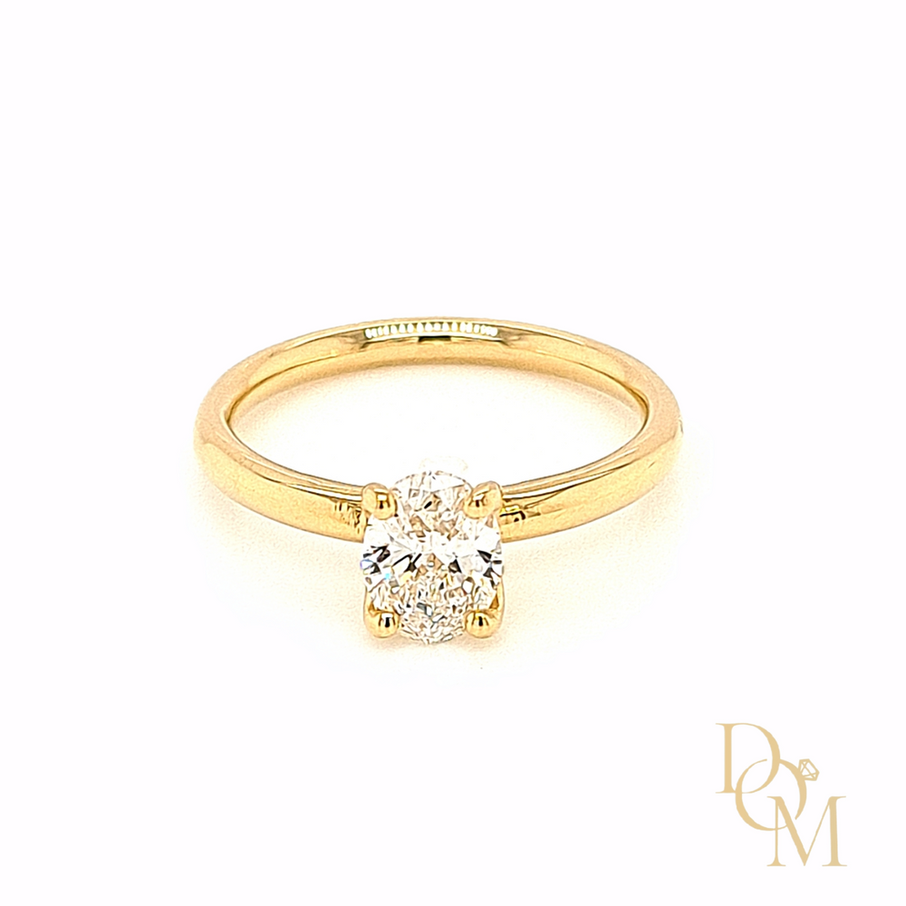 
                
                    Load image into Gallery viewer, 18ct Gold Oval Solitaire Diamond Engagement Ring 0.70ct
                
            