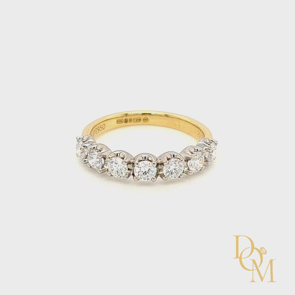 
                
                    Load and play video in Gallery viewer, 18ct &amp;amp; Platinum 7 Stone Diamond Eternity Ring- 0.81ct
                
            
