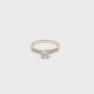 
                
                    Load and play video in Gallery viewer, Oval Solitaire Diamond Engagement Ring with Diamond Shoulders
                
            