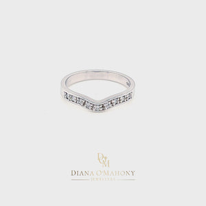 
                
                    Load and play video in Gallery viewer, 18ct White Gold Shaped Diamond Wedding Ring
                
            