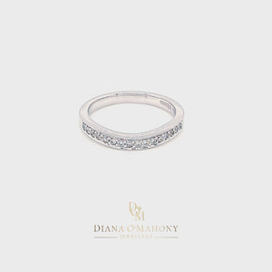 
                
                    Load and play video in Gallery viewer, 18ct White Gold Shaped Diamond Wedding Ring
                
            