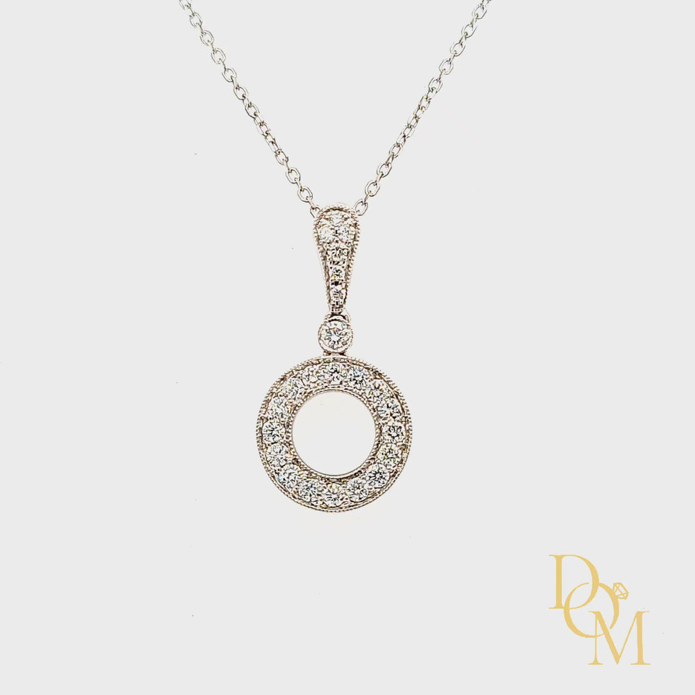 
                
                    Load and play video in Gallery viewer, 18ct White Gold Open Circle Diamond Pendant
                
            